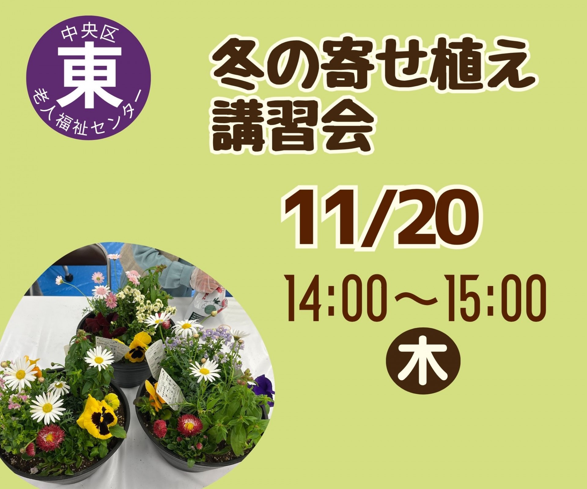 冬の寄せ植え講習会